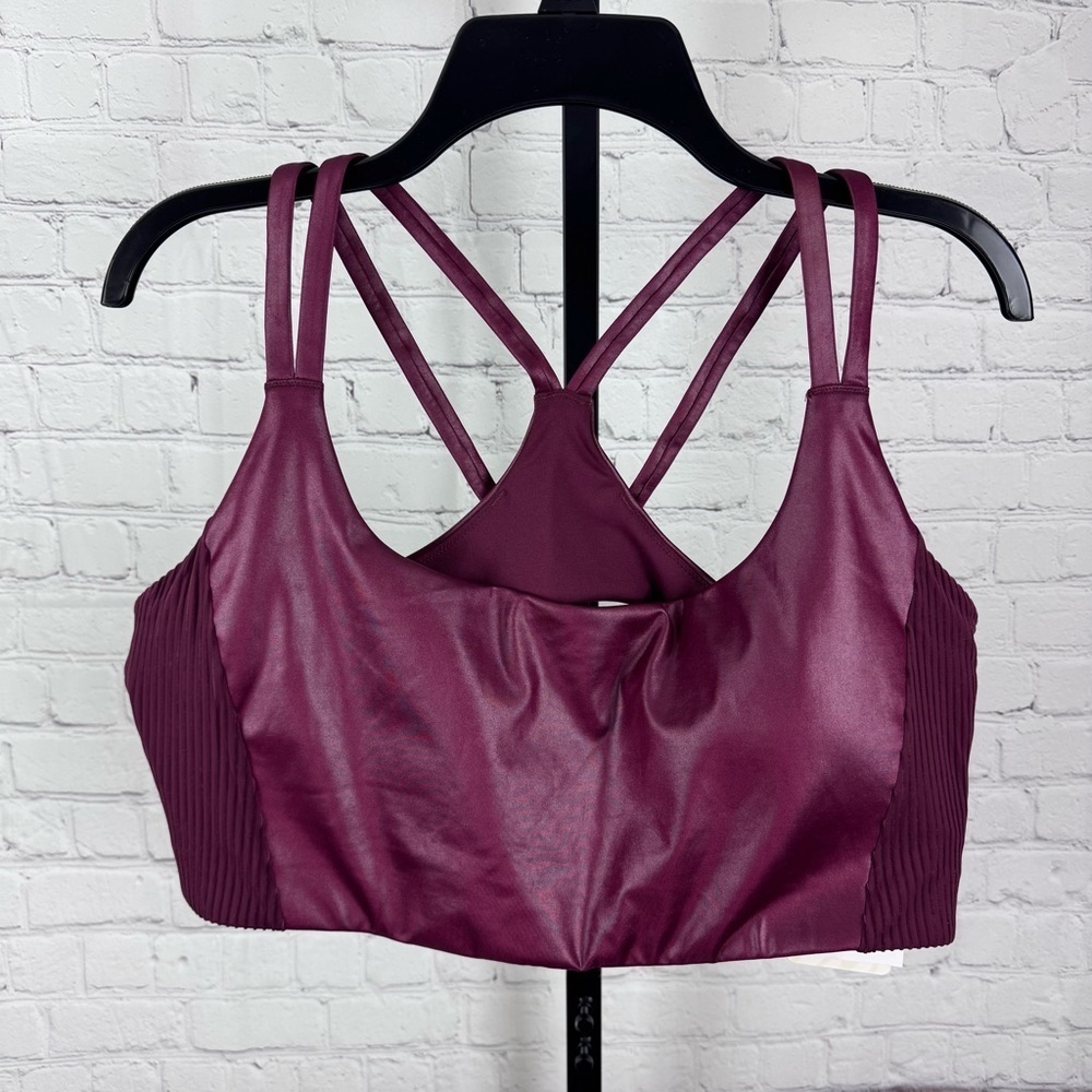 Fabletics Principal Motion365+ Low Impact Bra Merlot Shine Size 2X
